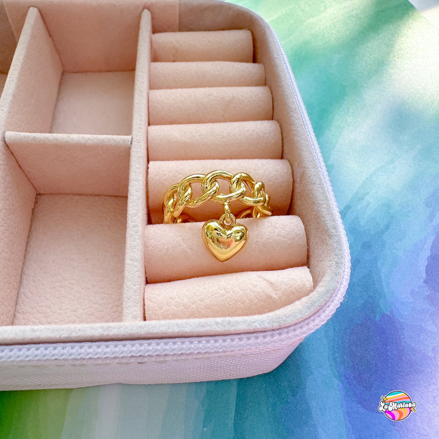 Anillo Corazón colgante