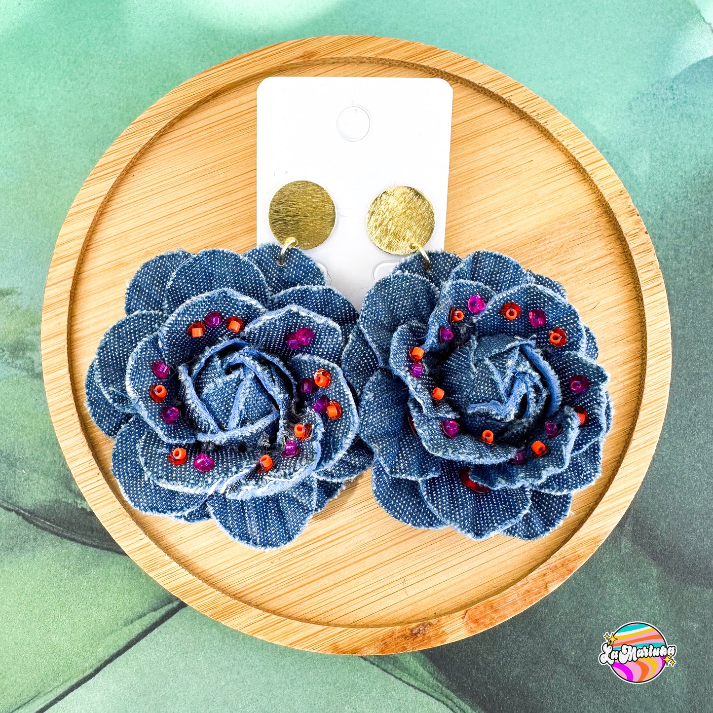 Aros bordados Jeans