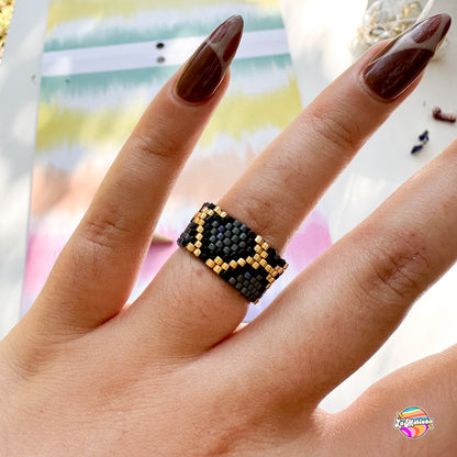 Anillo tejido Piel de serpiente