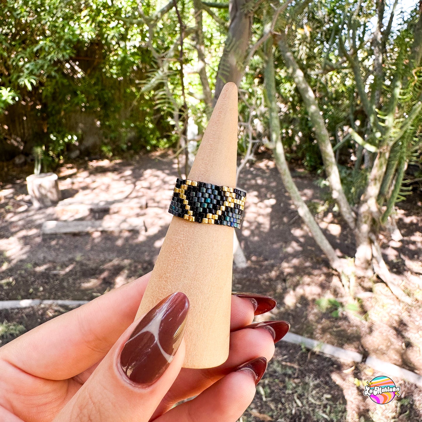 Anillo tejido Piel de serpiente
