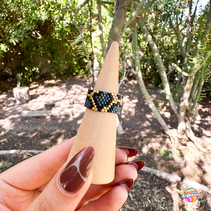 Anillo tejido Piel de serpiente