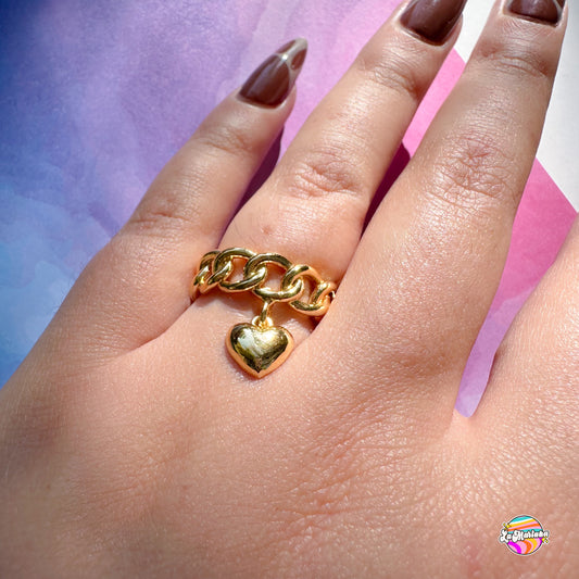Anillo Corazón colgante