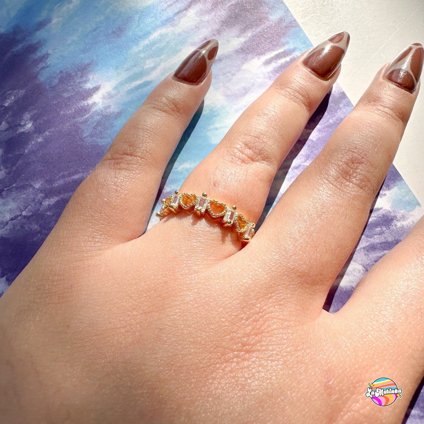 Anillo Corona corazones