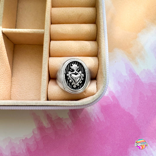 Anillo Sello corazonado