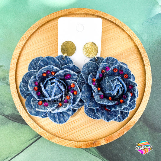 Aros bordados Jeans