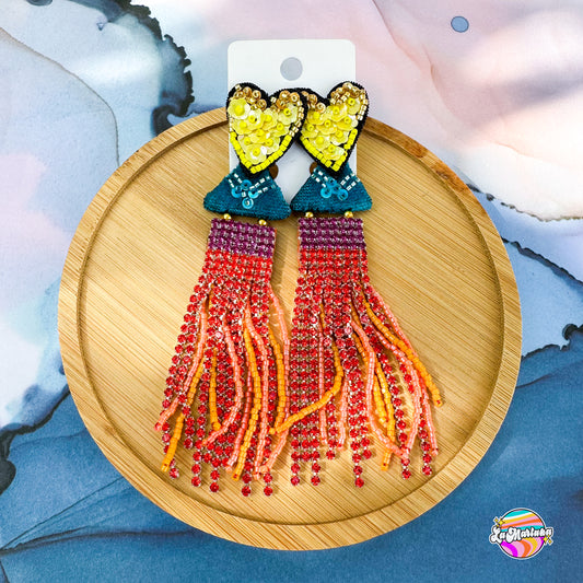Aros bordados Fiesta mexicana