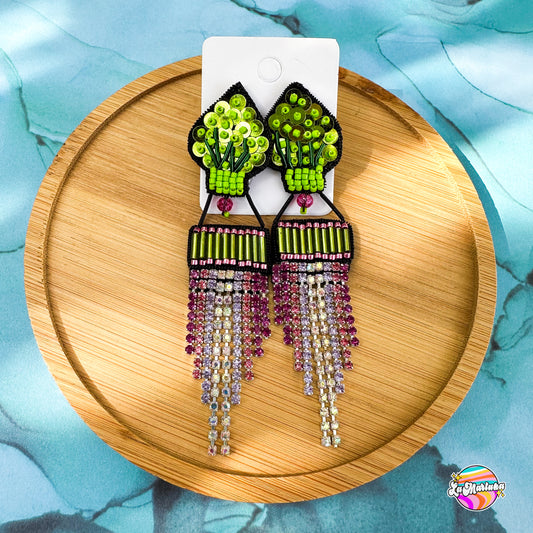 Aros bordados Picas fiesta