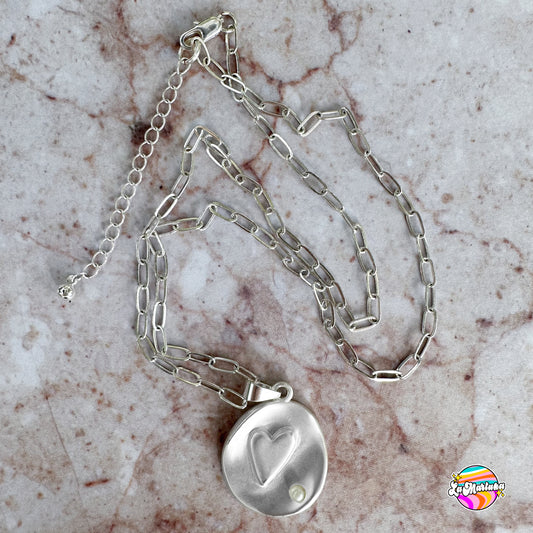 Collar Corazón y perla