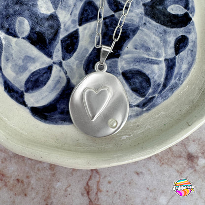 Collar Corazón y perla