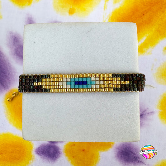 Pulsera tejida Loom ojo
